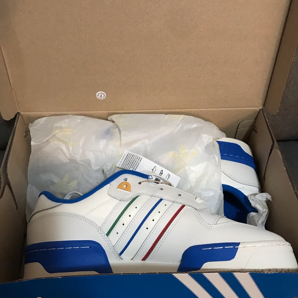Adidas White and Blue Men's Shoes